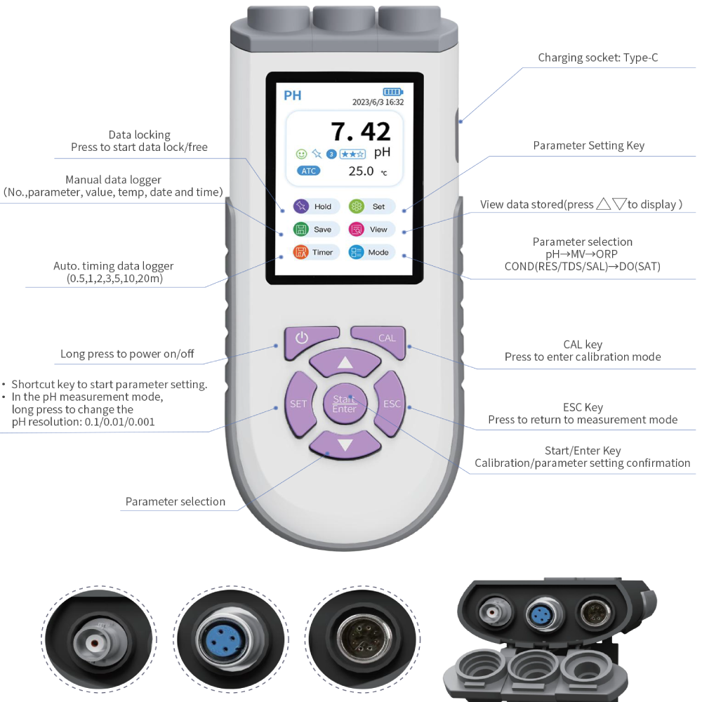 IKEME, Pengukur pH Digital den - Do Oxygen Meter ulasan dan harga