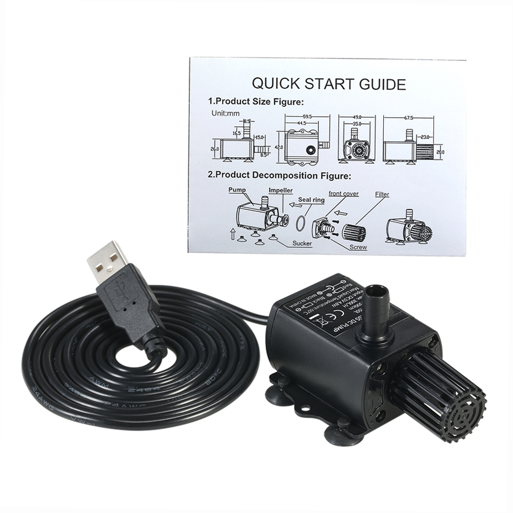 Ultra-hening Mini USB DC5V 4.8 - Water Pump Submersible Mini ulasan dan harga
