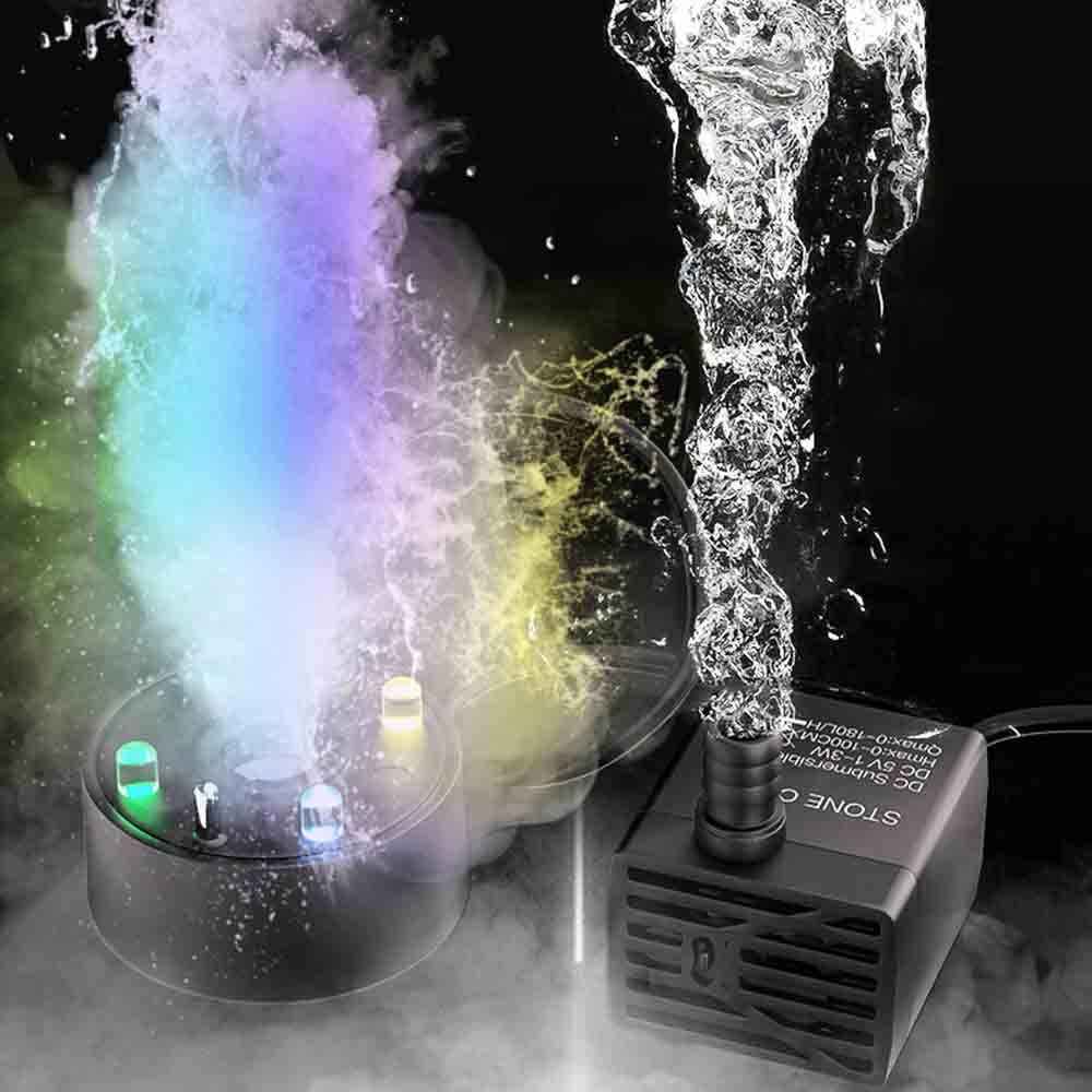 Pembuat Kabut 2-IN-1 Lampu LED - Water Pump Submersible Mini ulasan dan harga